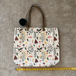 Mushroom & florals tote bag